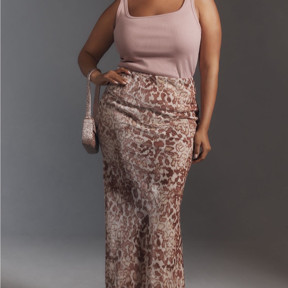 Anthropologie Tilda Maxi slip skirt :velvet Edition plus